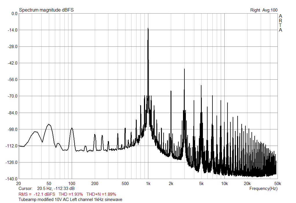 Harmonic 1kHz 10V AC local
